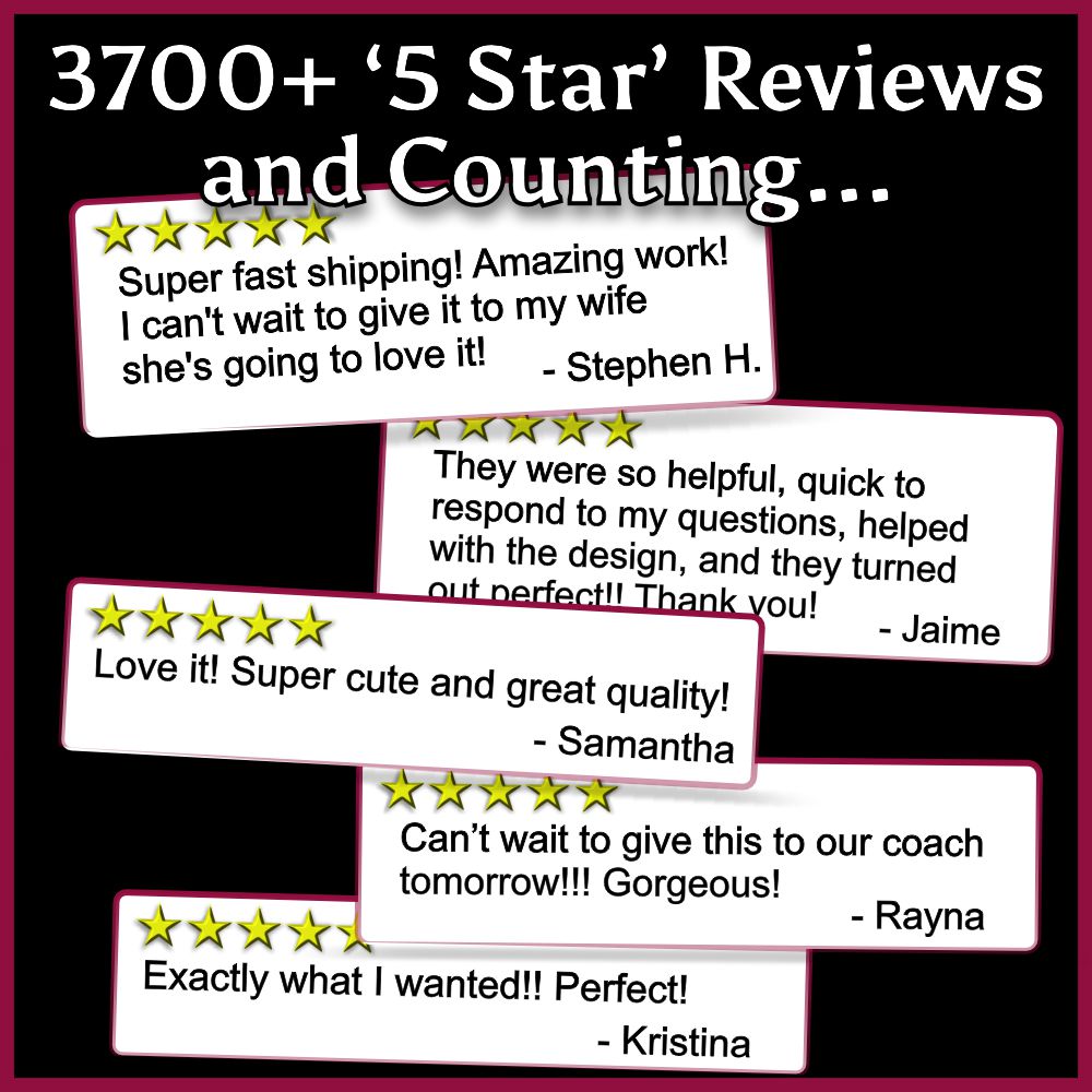 Five-star reviews with customer testimonials on a black background