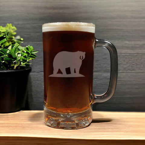 Bear Beer Mug with Dark Beer - Copyright Hues in Glass