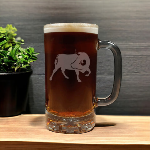 Bull Beer Mug with Dark Beer - Copyright Hues in Glass
