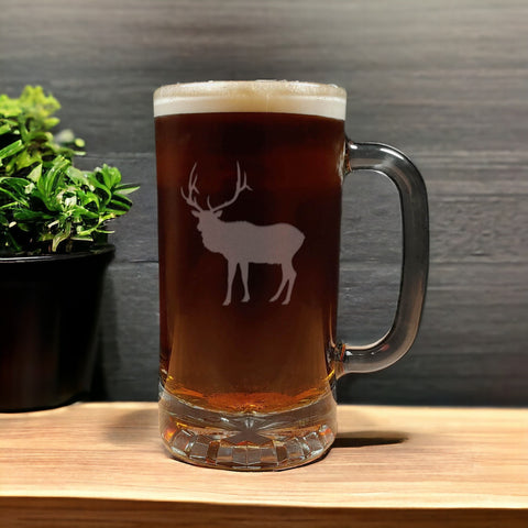 Elk Beer Mug with Dark Beer - Copyright Hues in Glass