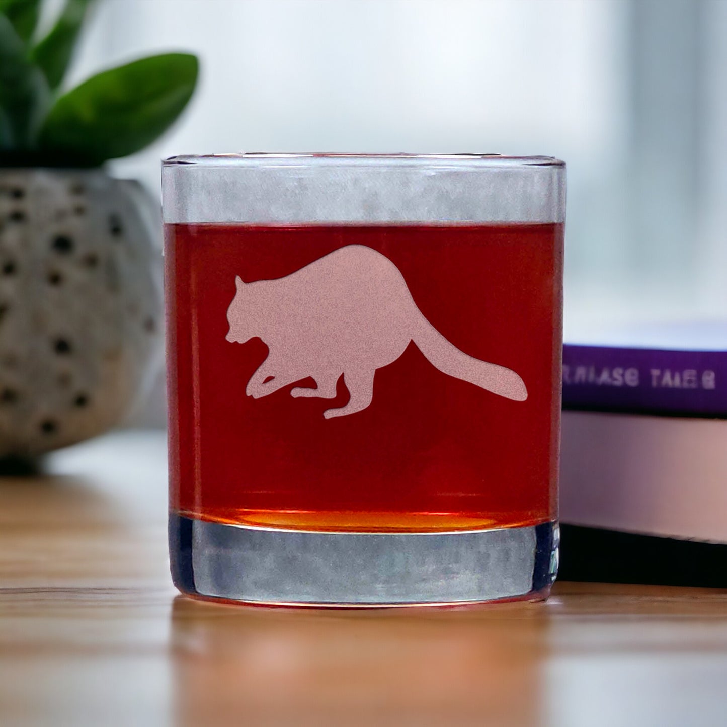 Raccoon 11oz Whisky Glass - Design 5 - Copyright Hues in GlassRaccoon 11oz Whisky Glass - Design 5 - Copyright Hues in Glass