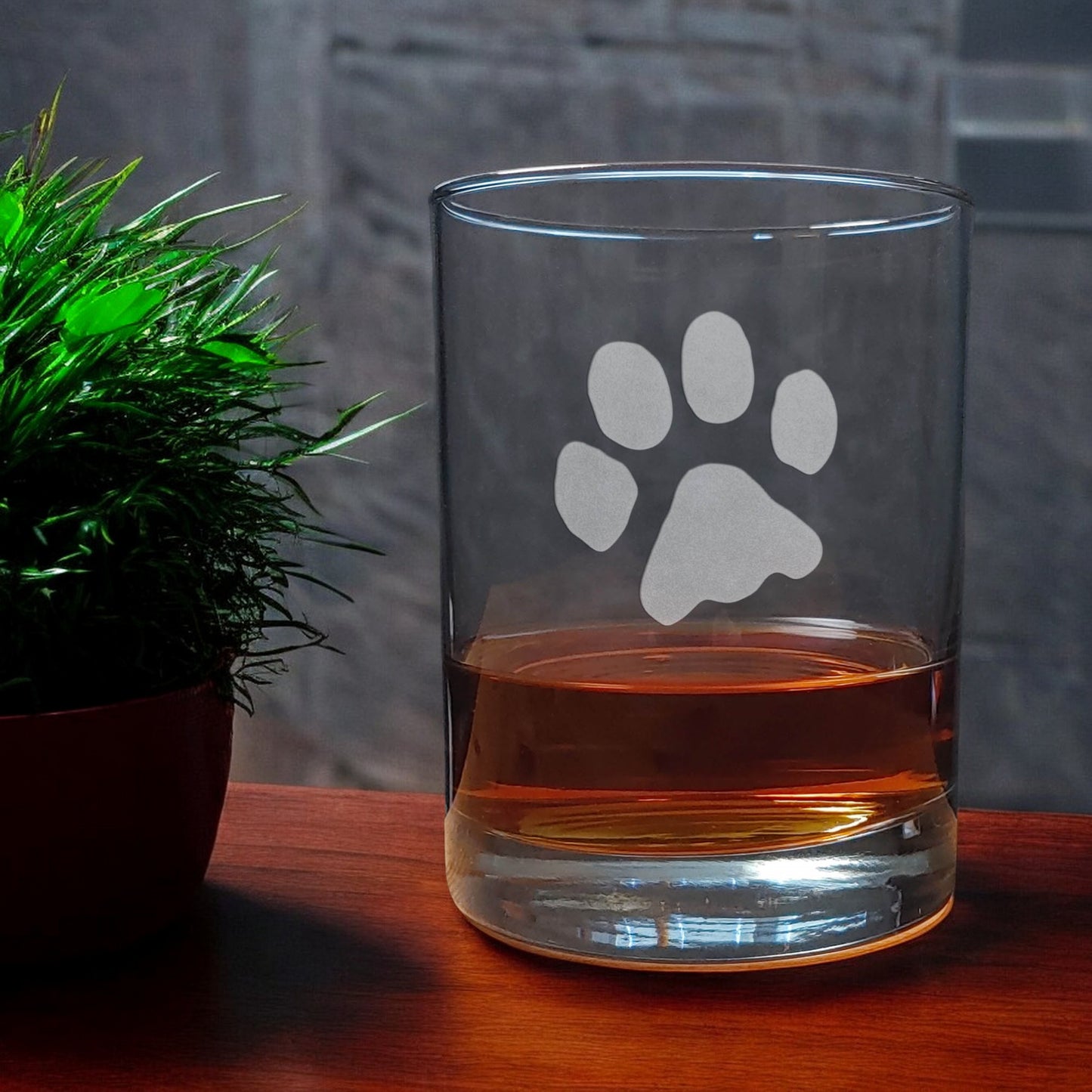 Cat Paw Print 13 oz Whisky Glass - Copyright Hues in Glass