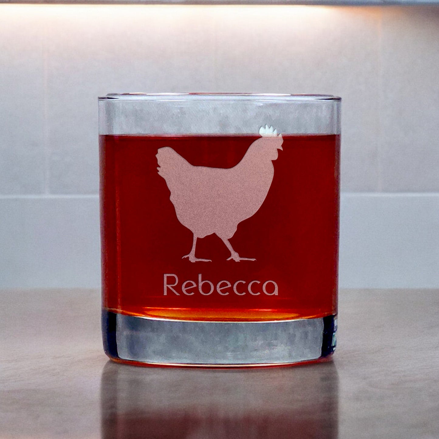 Hen 11oz Whisky Glass - Copyright Hues in Glass