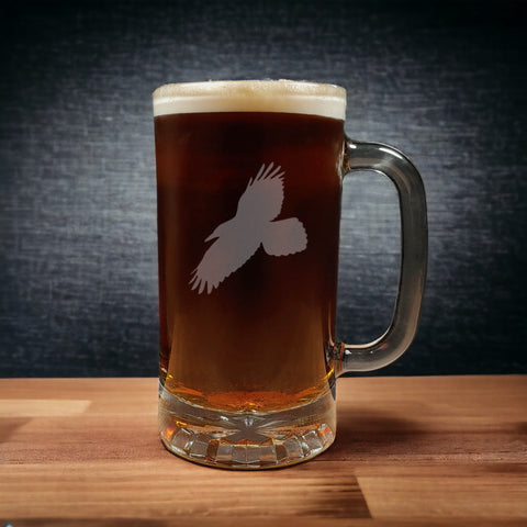 Crow Design Beer Mug - Dark Beer - Copyright Hues in Glass