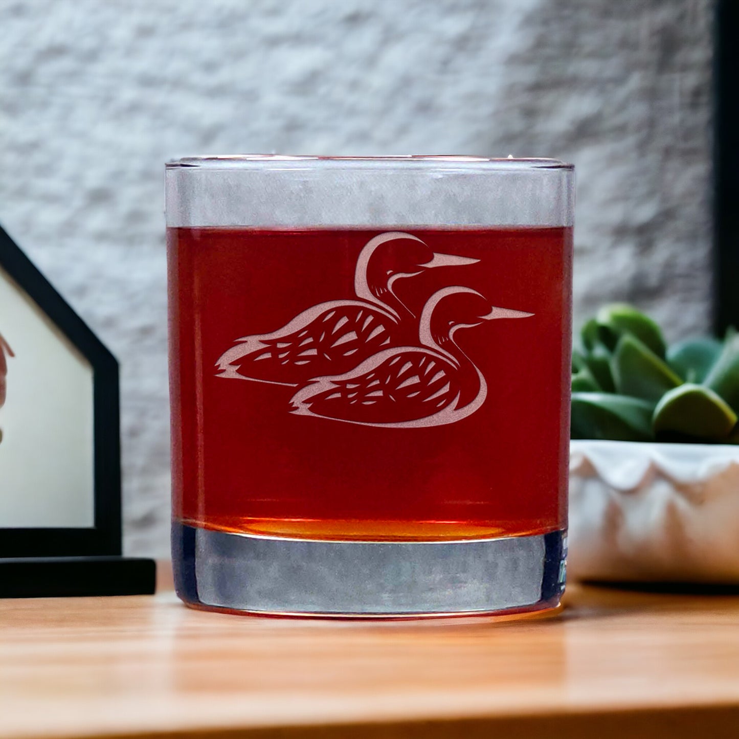Loons Personalized 11oz Whisky Glass - Copyright Hues in Glass