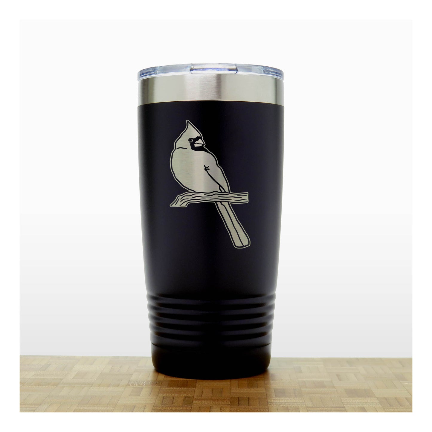 Personalized Cardinal Engraved 20oz Insulated Travel Tumbler – Stainless Steel Bird Lover Gift