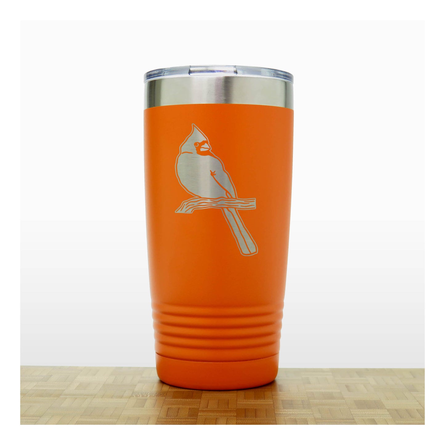 Personalized Cardinal Engraved 20oz Insulated Travel Tumbler – Stainless Steel Bird Lover Gift