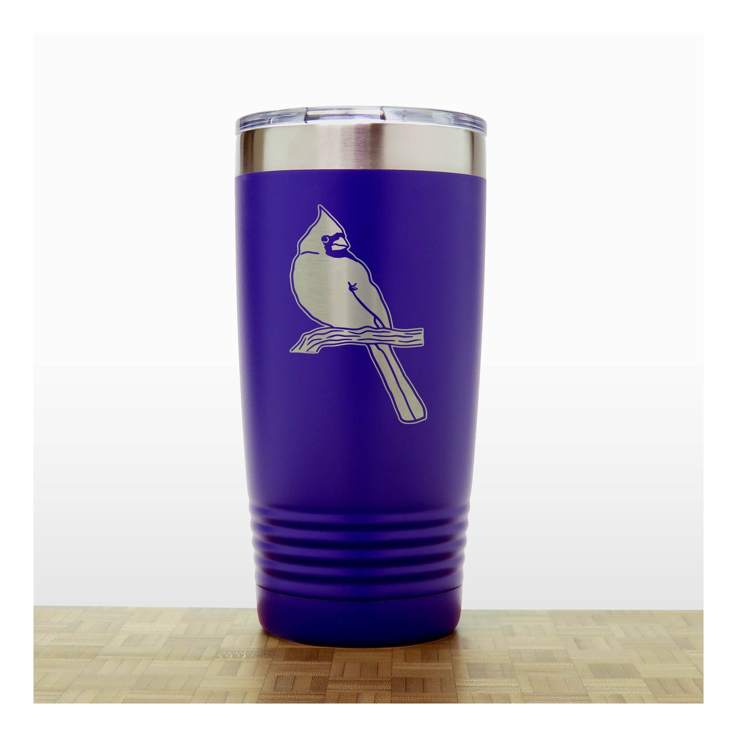 Personalized Cardinal Engraved 20oz Insulated Travel Tumbler – Stainless Steel Bird Lover Gift