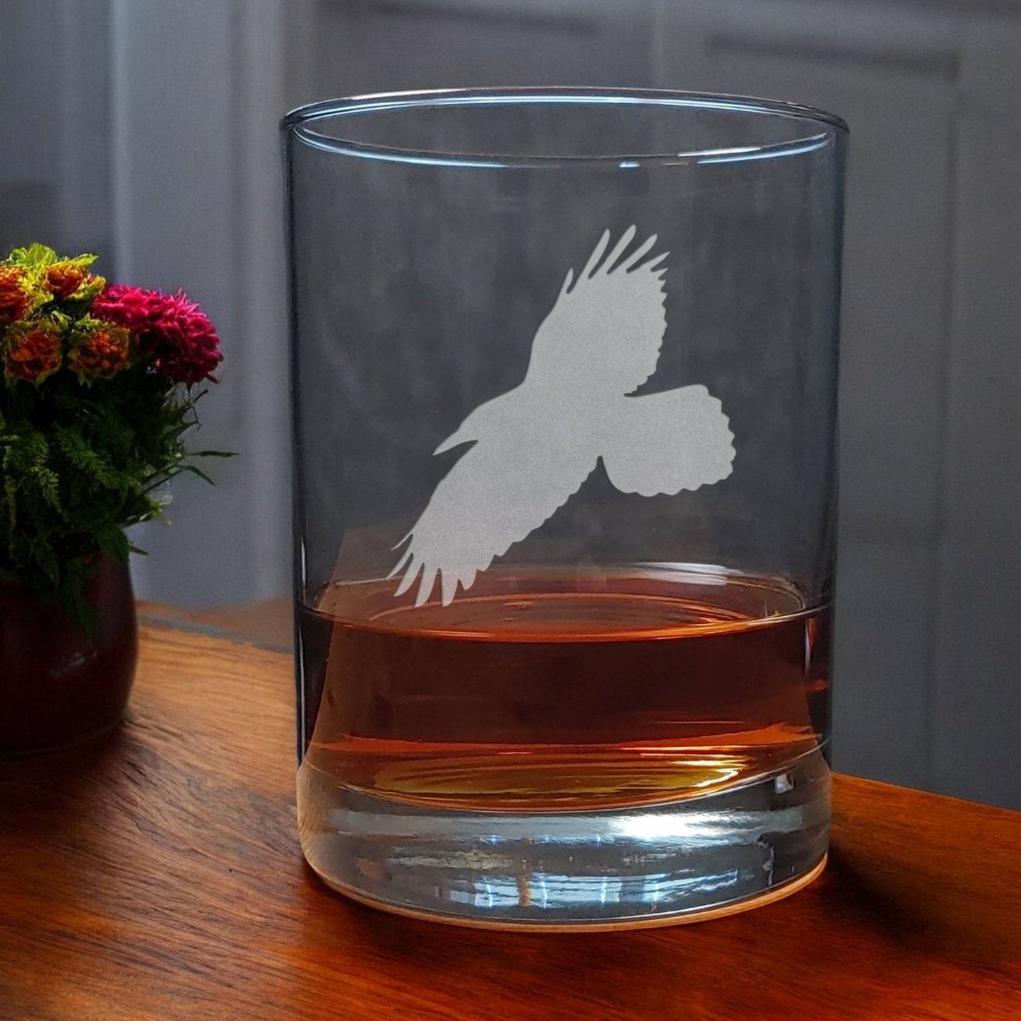 Crow 13oz Whisky Glass - Copyright Hues in Glass
