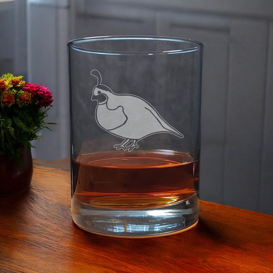 Quail  13oz Whisky Glass -  Copyright Hues in Glass