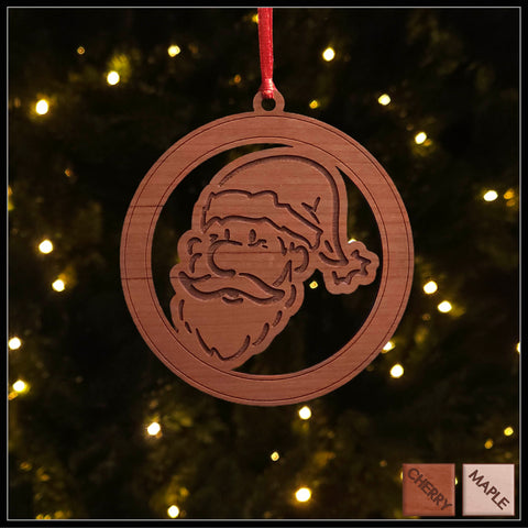Cherry -Santa Christmas tree ornament - Holiday Decor - Copyright Hues in Glass