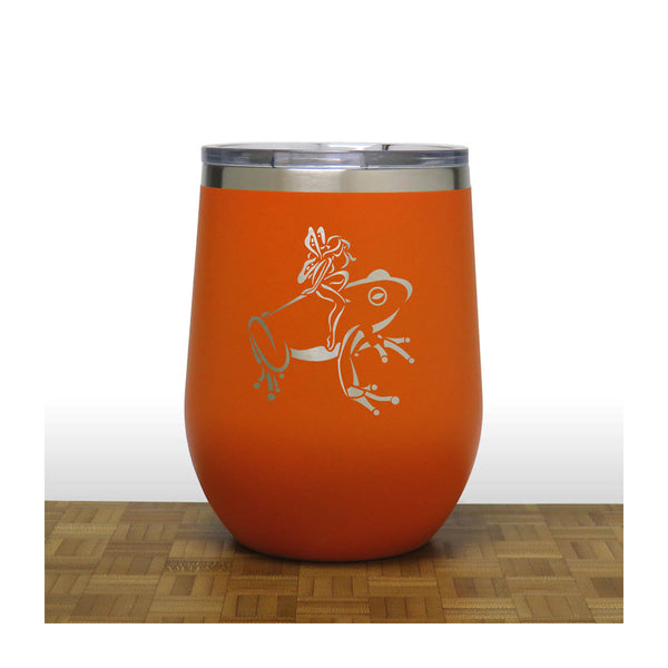 Orange - Fairy riding on a Frog - 20 oz Insulated Tumbler - Copyright Hues in Glass