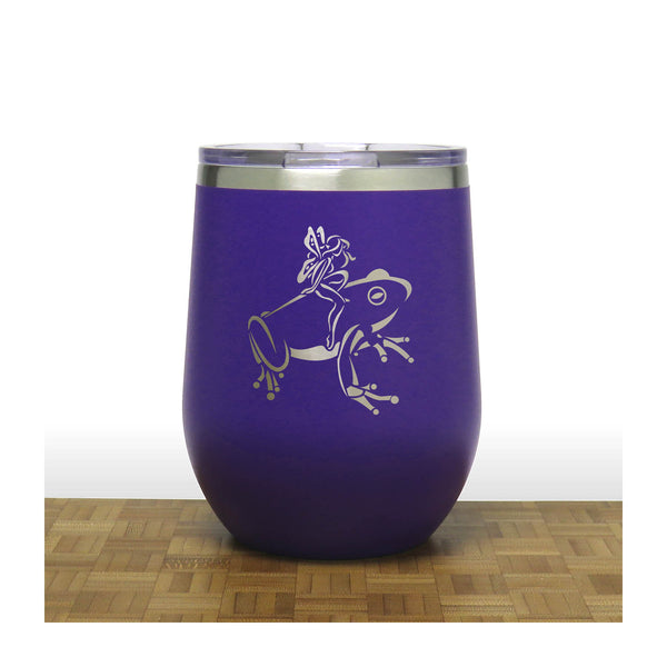 Purple - Fairy riding on a Frog - 20 oz Insulated Tumbler - Copyright Hues in Glass