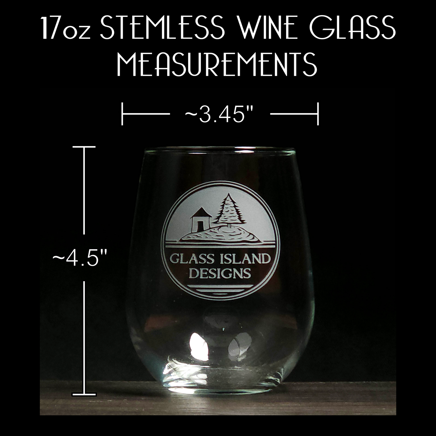 Raccoon 17oz Stemless Wine Glass - Deeply Etched Personalized Gift