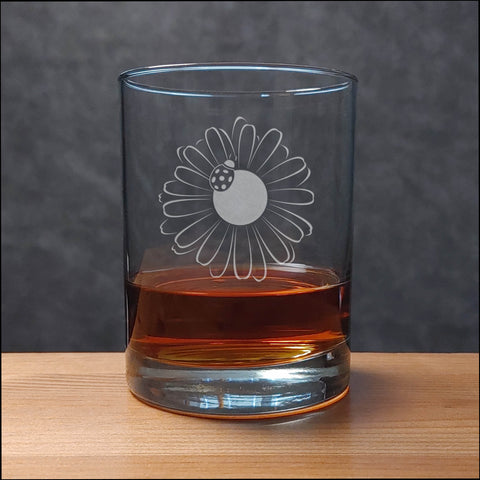 Daisy and Ladybug  13oz Whisky Glass - Design 7_2 - Copyright Hues in Glass