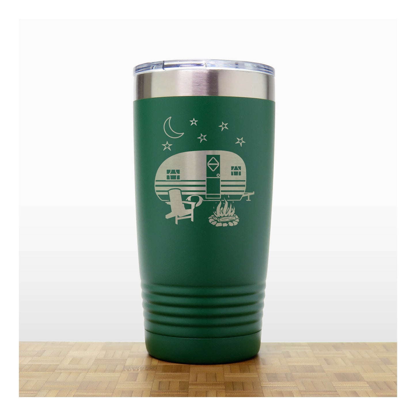 Green - Camper 20 oz Insulated Tumbler - Copyright Hues in Glass
