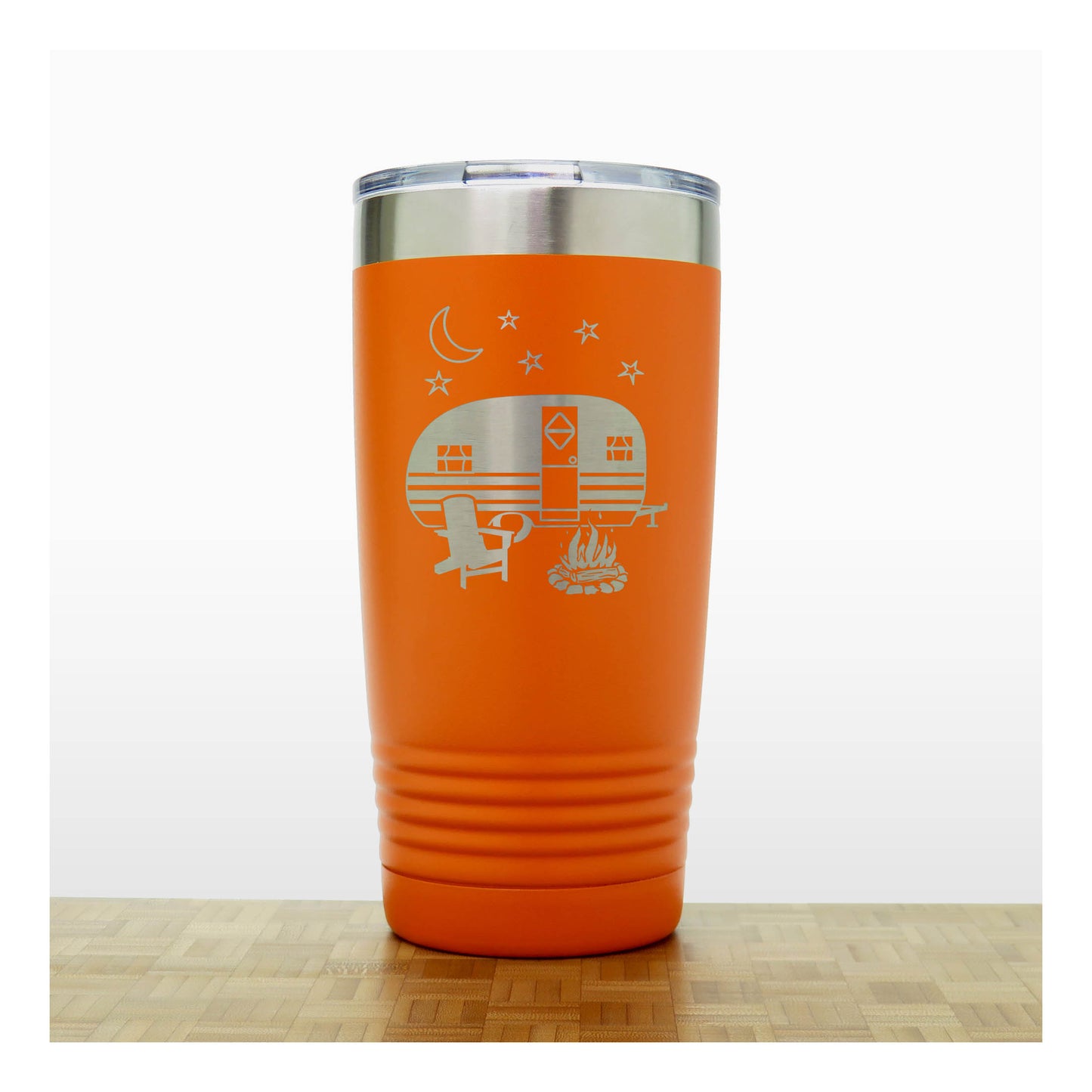 Orange - Camper 20 oz Insulated Tumbler - Copyright Hues in Glass