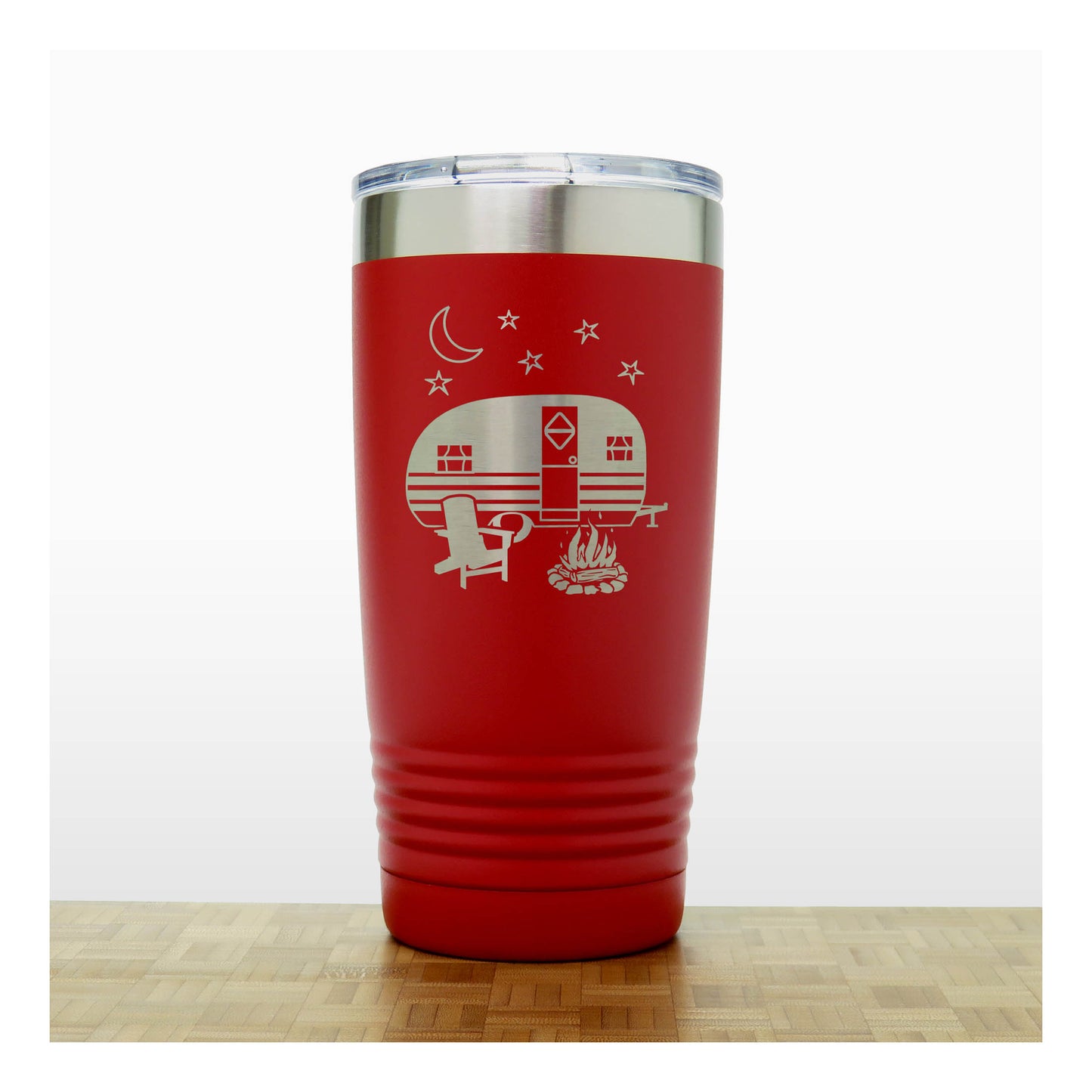 Red - Camper 20 oz Insulated Tumbler - Copyright Hues in Glass