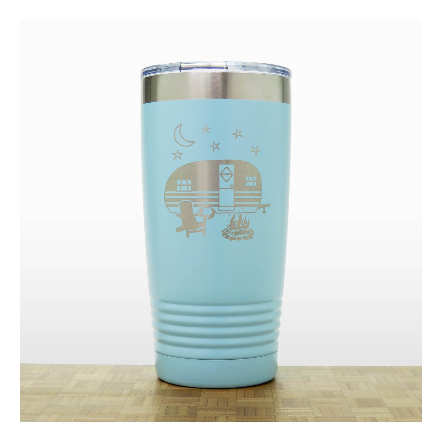 Teal - Camper 20 oz Insulated Tumbler - Copyright Hues in Glass