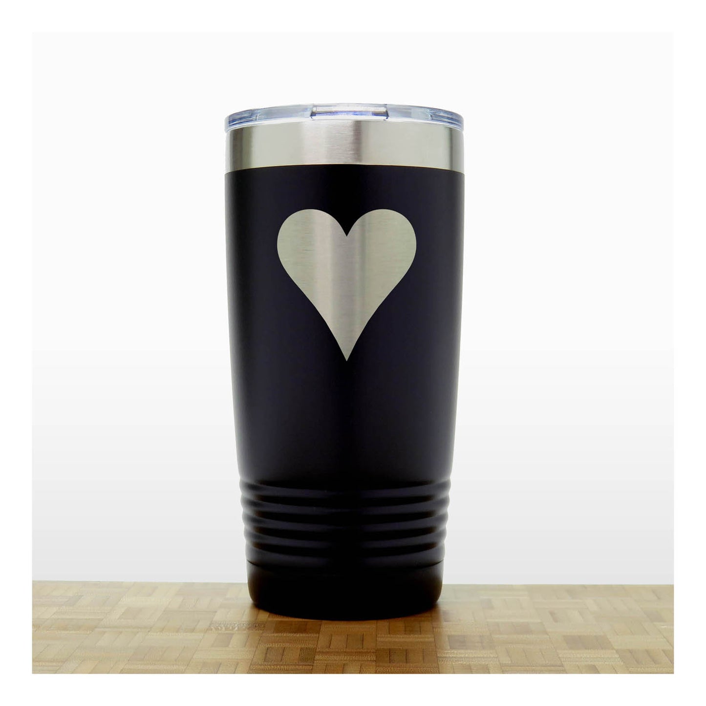 lack - Engraved Hearts Card Suits 20 oz Insulated Tumbler - Copyright Hues in Glass
