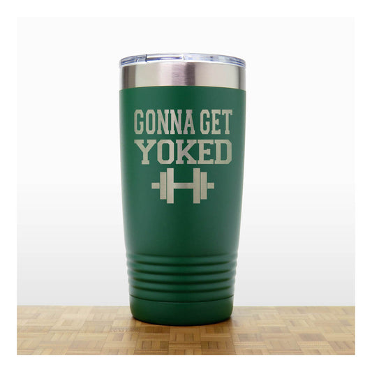 20oz Motivational Insulated Tumbler – “Gonna Get Yoked” - Inspirational Quote Gift
