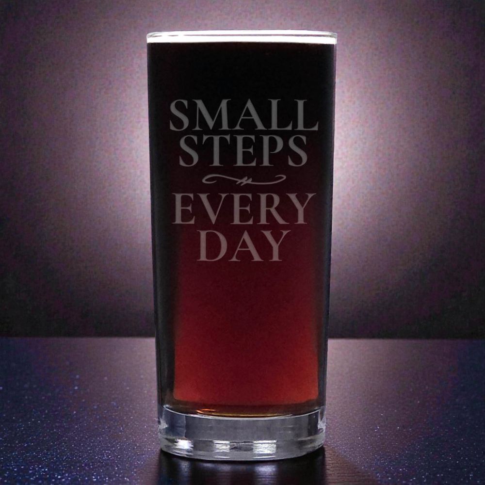 Stay Committed, every day gets a little better - Sandblasted Etched Water Glass