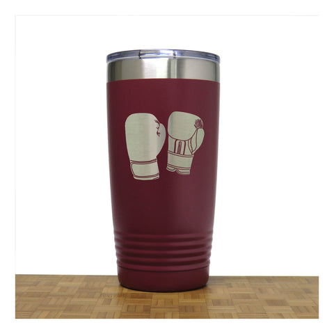 Maroon - Boxing  Insulated Tumbler - 20 oz Insulated Tumbler - Copyright Hues in Glass
