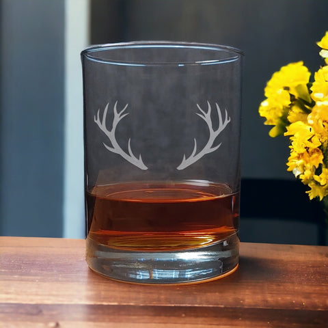 Deer 13 oz Whiskey Glass - Design 6 - Copyright Hues in Glass