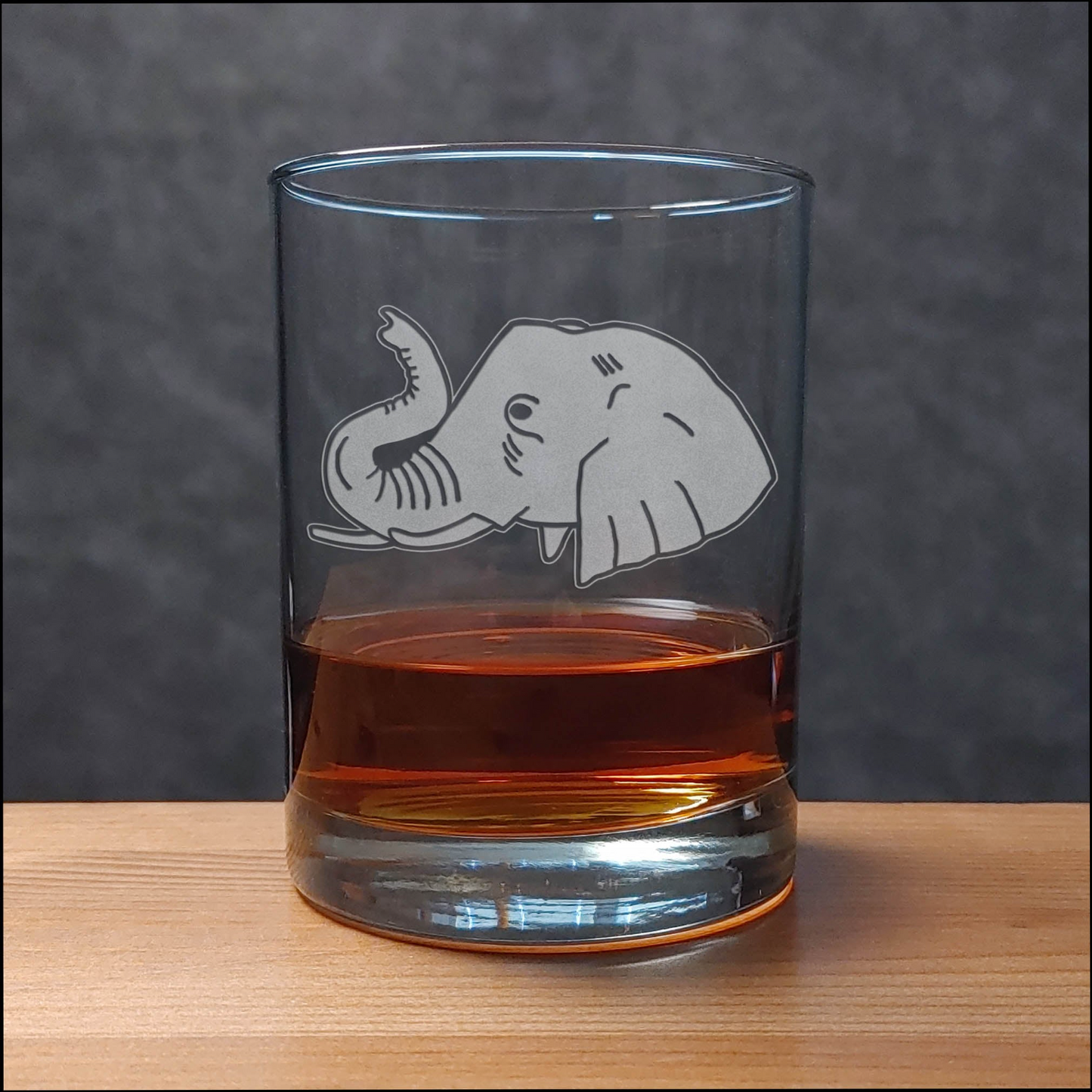 Elephant Head 13 oz Whisky Glass - Copyright Hues in Glass