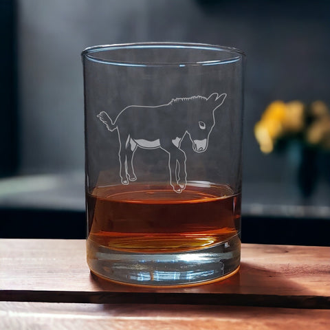 Donkey 13 oz Whiskey Glass - Copyright Hues in Glass