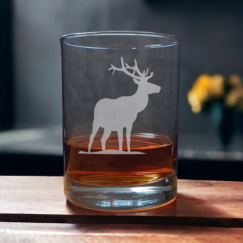 Elk 13oz Elephant Face 13 oz Engraved Whiskey Glass