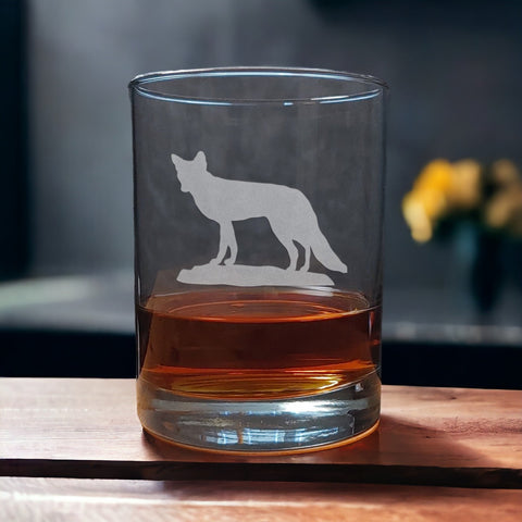 Fox 13 oz Whiskey Glass - Design 3 - Copyright Hues in Glass