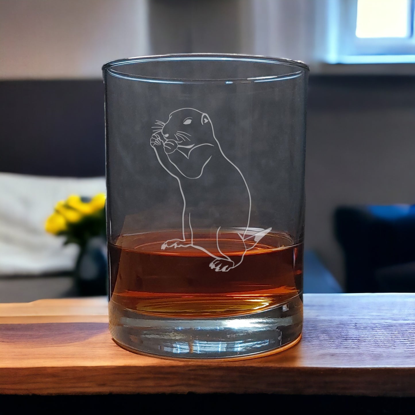Gopher 13oz Engraved Whiskey Glass - Animal Personalized Gift