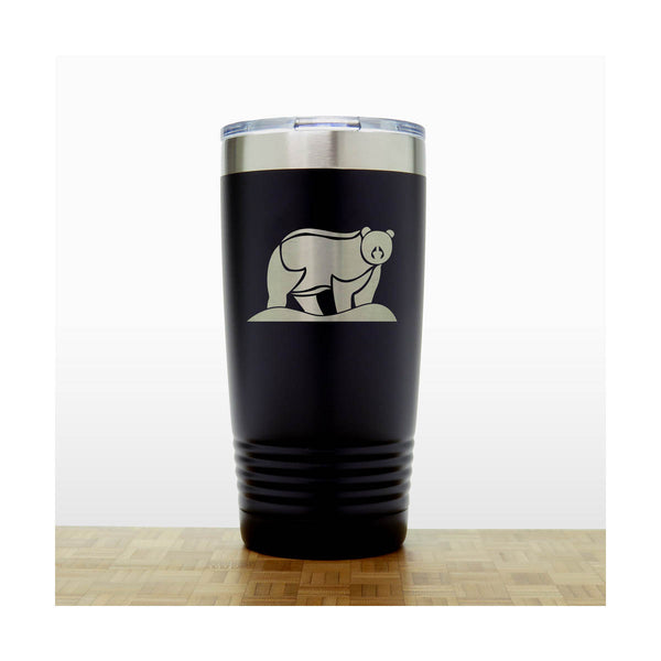 Black - Bear 20 oz Engraved Insulated Tumbler - Copyright Hues in Glass