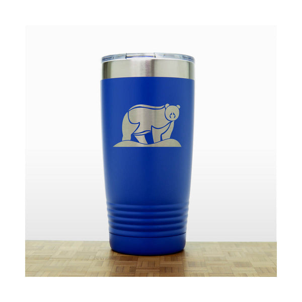 Blue  - Bear 20 oz Insulated Tumbler - Copyright Hues in Glass
