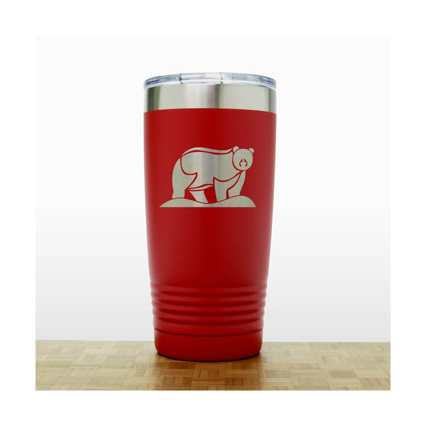 Red - Bear 20 oz Insulated Tumbler - Copyright Hues in Glass
