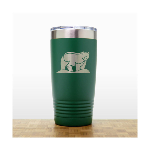 Green - Bear 20 oz Insulated Tumbler - Copyright Hues in Glass
