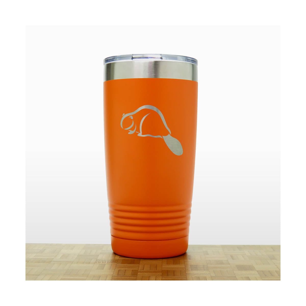 Orange - Beaver 20 oz Engraved Insulated Tumbler - Copyright Hues in Glass