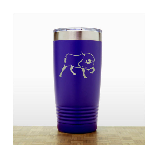 Purple  - Bull 20 oz Engraved Insulated Tumbler - Copyright Hues in Glass