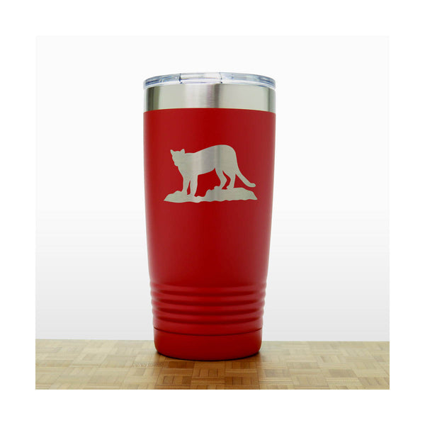 Red - Cougar - 20 oz Insulated Tumbler - Copyright Hues in Glass