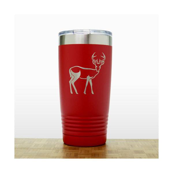 Red - Deer 20 oz Insulated Tumbler - Design 4 - Copyright Hues in Glass