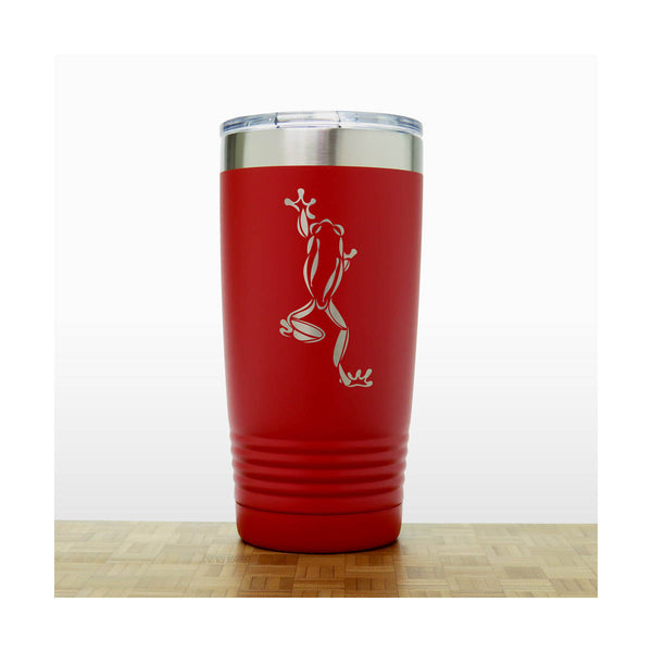 Red - Frog_Climb - 20 oz Insulated Tumbler - Copyright Hues in Glass