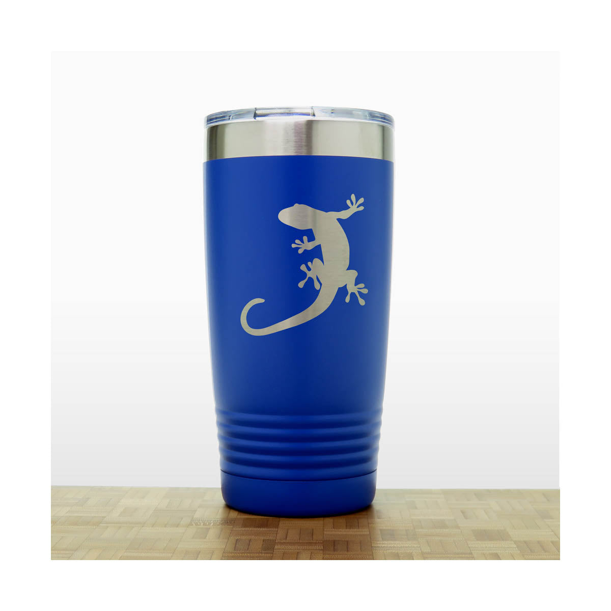 Blue - Gecko Engraved 20 oz Insulated Tumbler - Copyright Hues in Glass