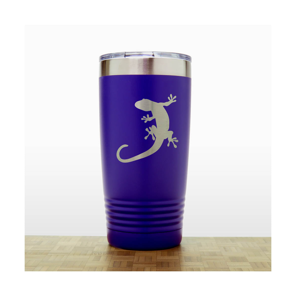 Purple - Gecko Engraved 20 oz Insulated Tumbler - Copyright Hues in Glass