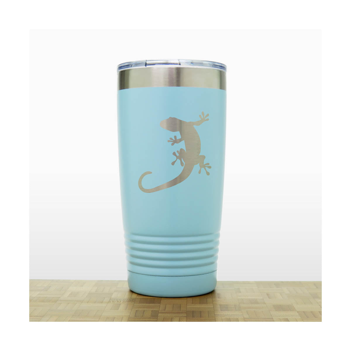 Teal - Gecko Engraved 20 oz Insulated Tumbler - Copyright Hues in Glass