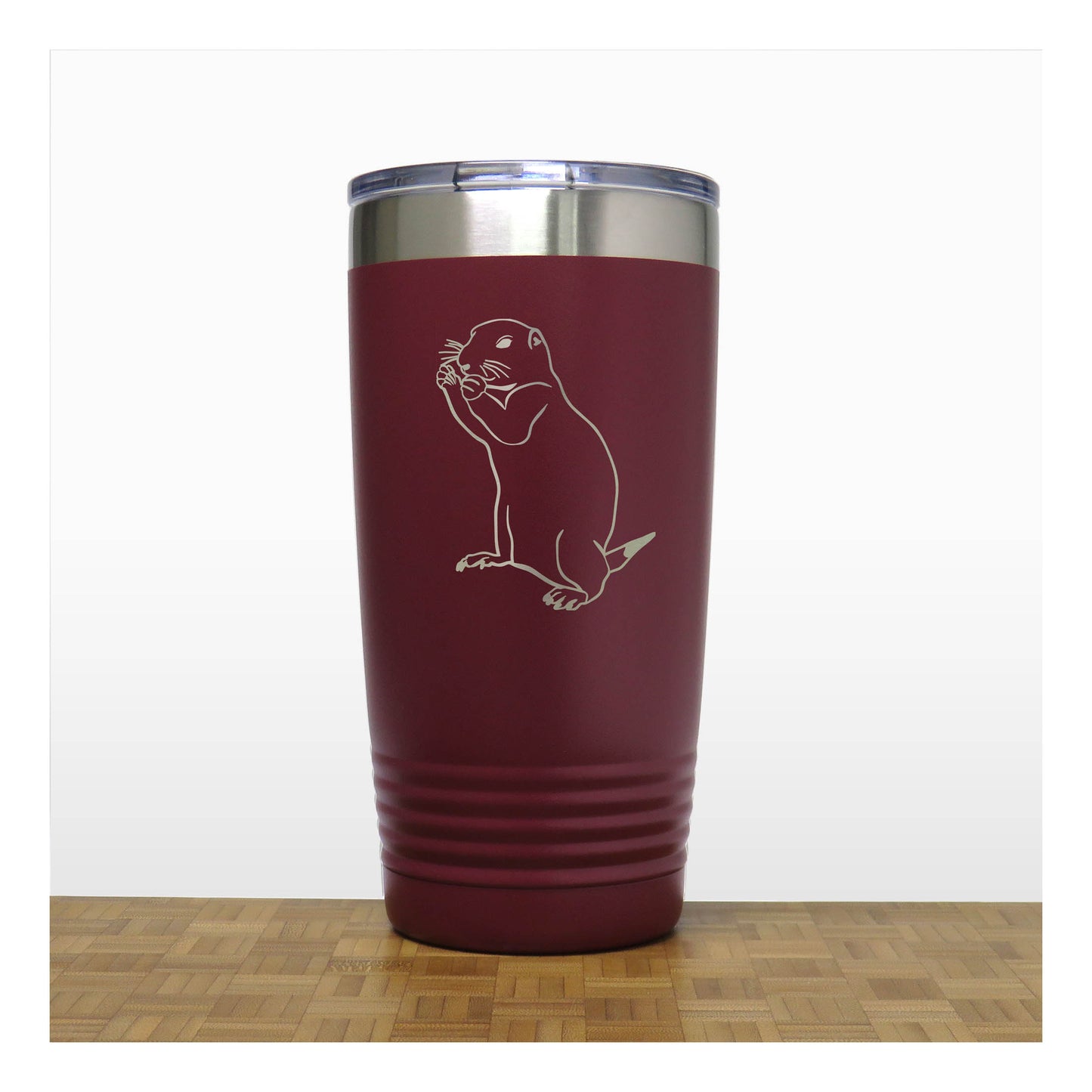 Maroon - Gopher Engraved 20 oz Insulated Tumbler - Copyright Hues in Glass