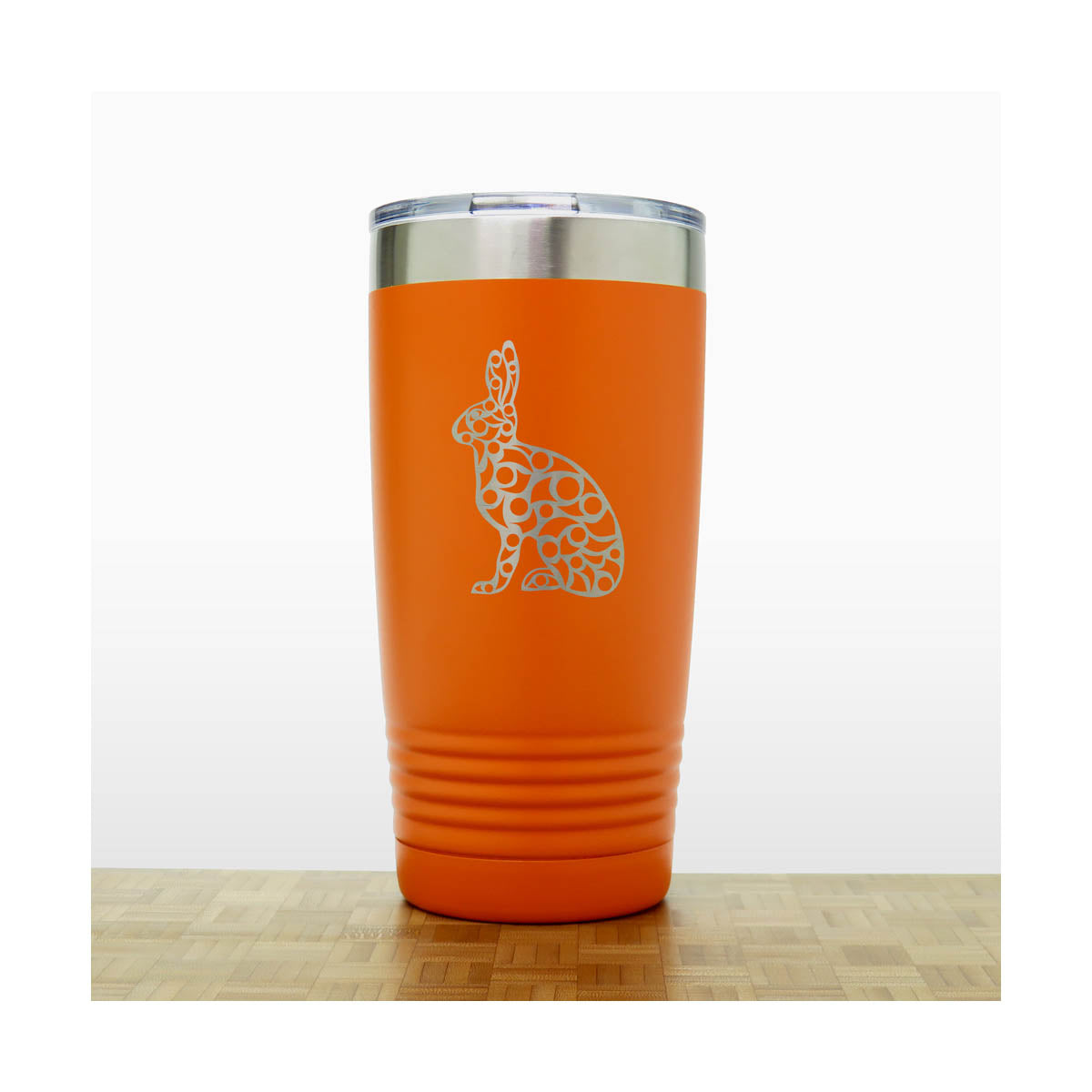 Orange - Hare Engraved 20 oz Insulated Tumbler - Copyright Hues in Glass