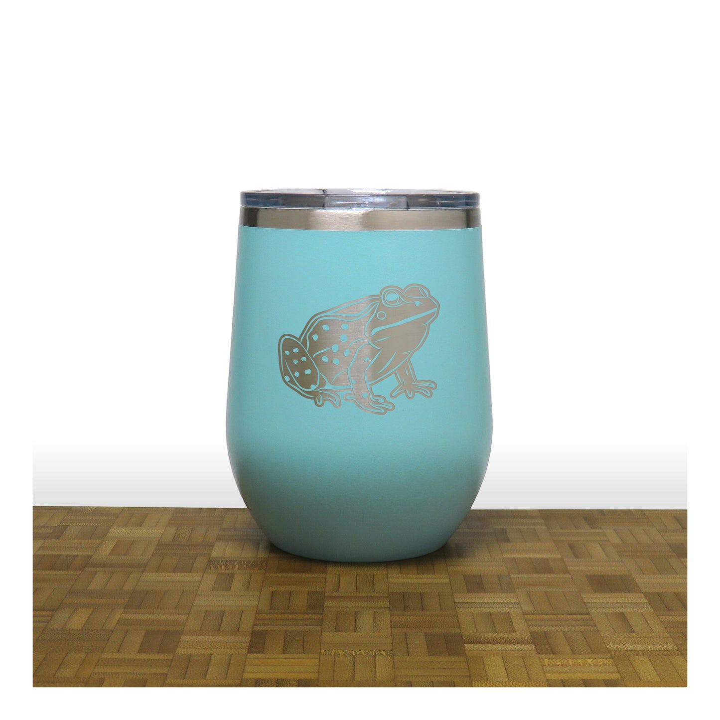 Teal - Frog 2 - 20 oz Insulated Tumbler - Copyright Hues in Glass