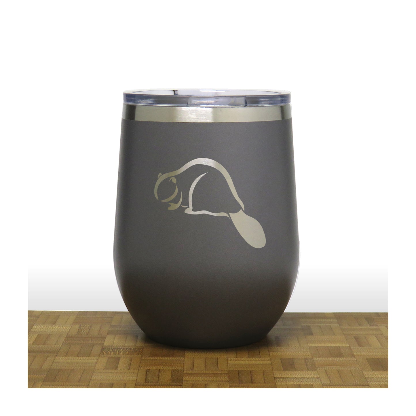 Grey - Beaver PC 12oz STEMLESS WINE