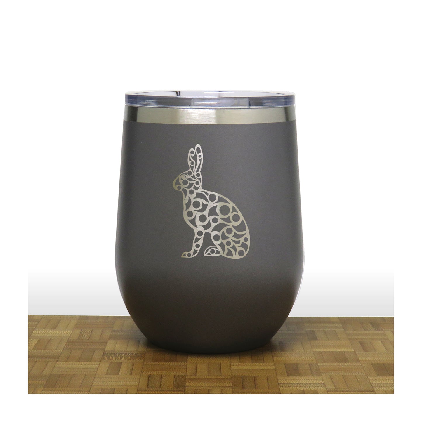 Grey - Hare PC 12oz STEMLESS WINE - Copyright Hues in Glass